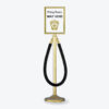 A4 Size Stainless Steel Velvet Rope Post with Sign Frame CAC-107GV - Image 2