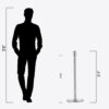 Heavy Base Stainless Steel Velvet Rope Stanchion CAC-104M - Image 3
