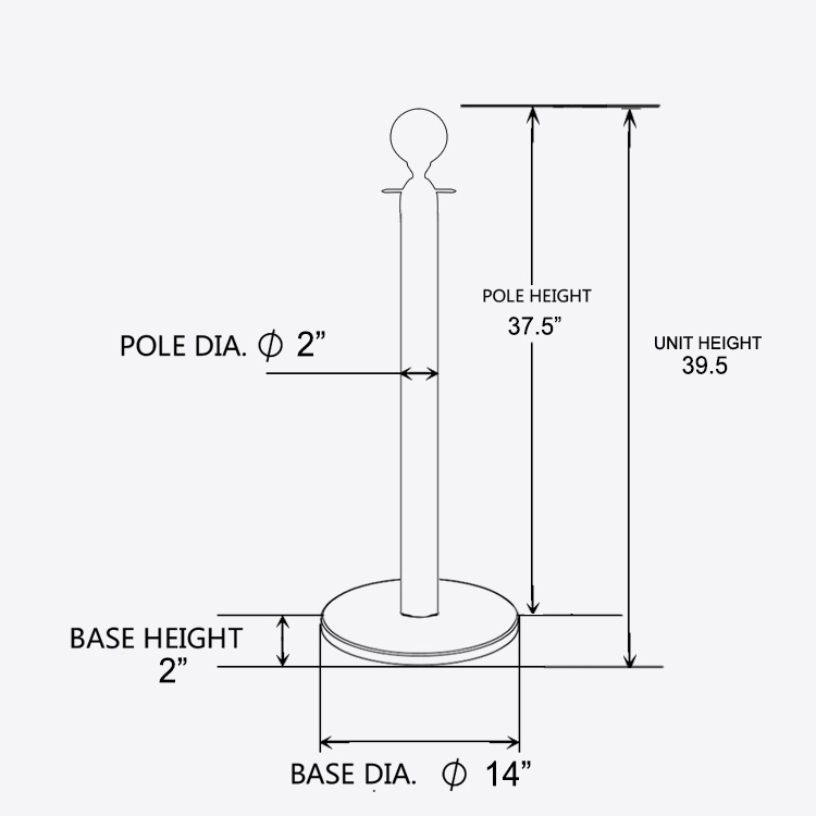 RopeMaster Rope Stanchion Crown Top, Rope Stanchion