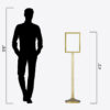A4 Size Stainless Steel Velvet Rope Post with Sign Frame CAC-107GV - Image 3