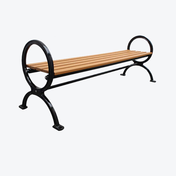 backless commercial park bench