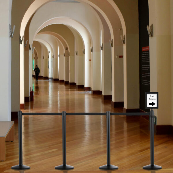 Heavy-duty Galvanized Steel Retractable Belt Barrier CAE-129B- Hallway