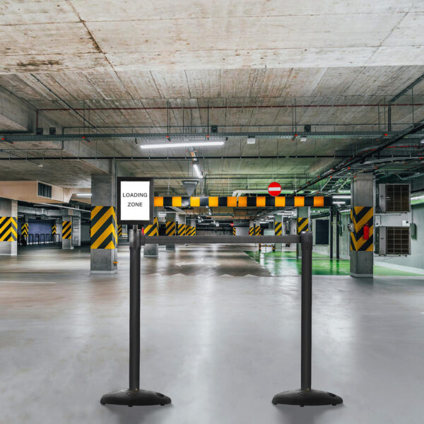 Outdoor black stanchions CAE-230B at carpark