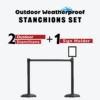 Outdoor Weatherproof Stanchions Set- CAE230 Black