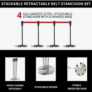Goblet: Stackable Retractable Belt Stanchion Set CAE-335 (780 CAD Value)