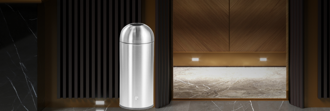 Open-top stainless steel trash cans